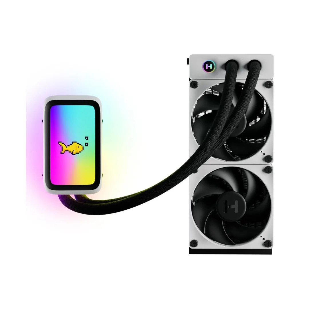 HYTE Thicc Q60 White/Black dissipatore a liquido da 240mm con Display da 5" e LED RGB