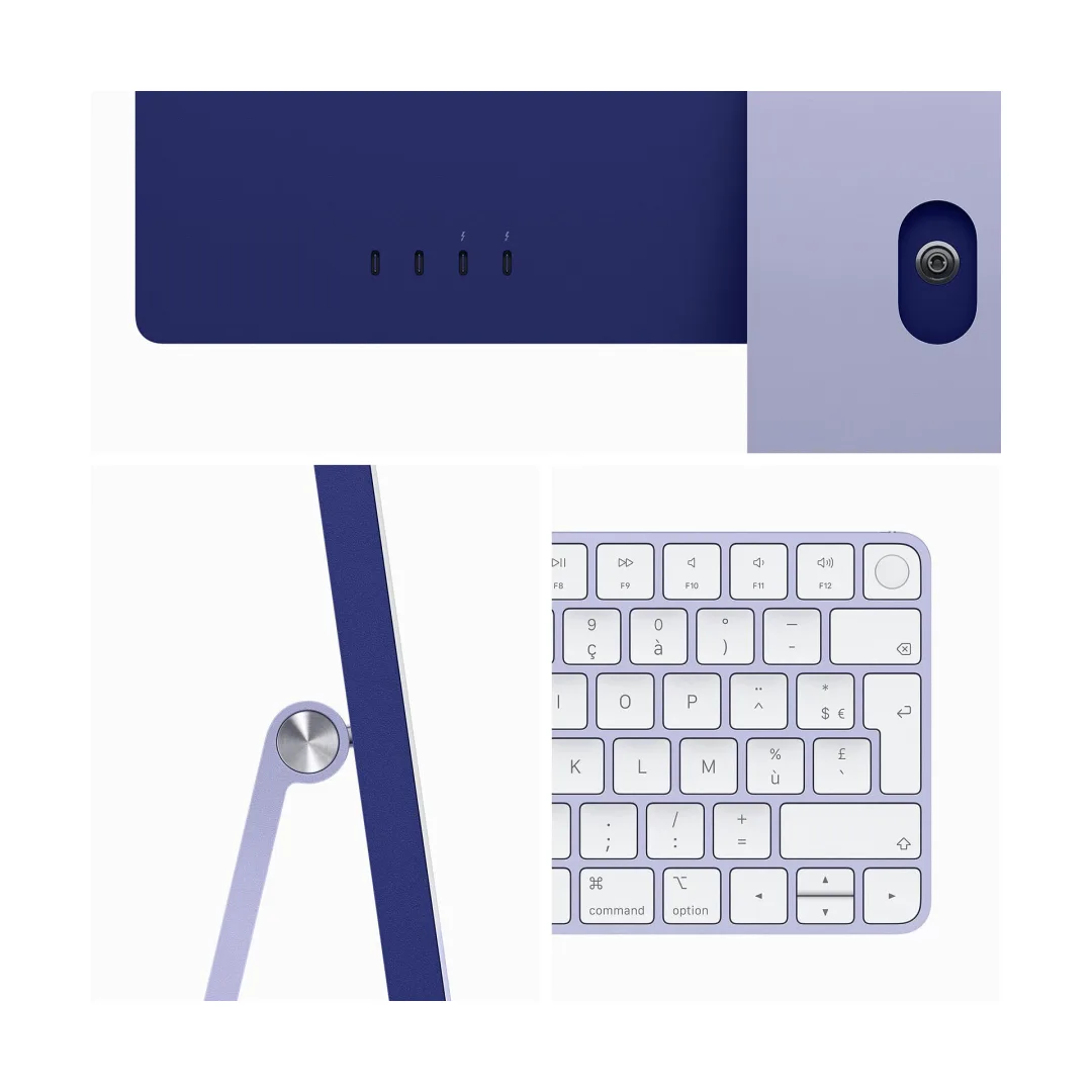 Apple iMac 24" pollici Ricondizionato (M3 8-Core, 4 porte USB-C, 2023, Viola) - Eccellente - immagine 3