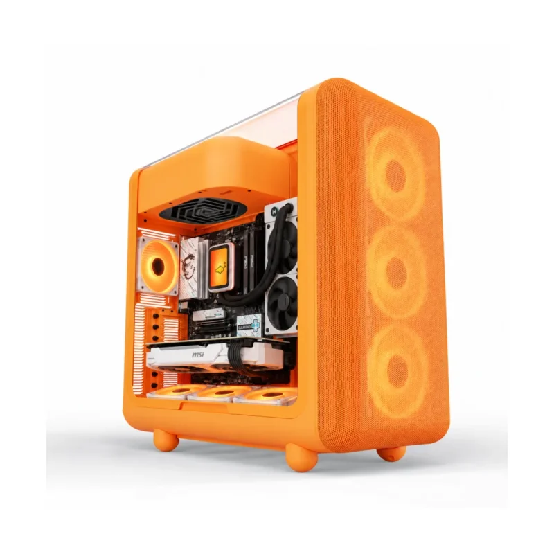 PC gaming ricondizionato PC POP con case arancione