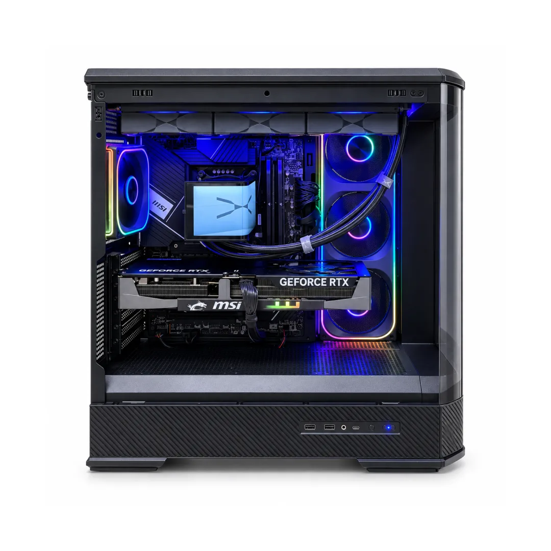 PC Gaming Ricondizionato i9-13900K RTX 5070 Ti MSI, vista laterale attraverso il vetro