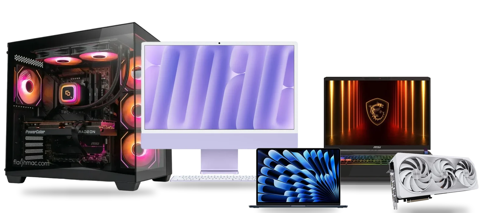 PC gaming, iMac, MacBook Air, notebook gaming e scheda video venduti da flashmac
